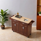 Mobile Kitchen Island Cart With 2 Drawers