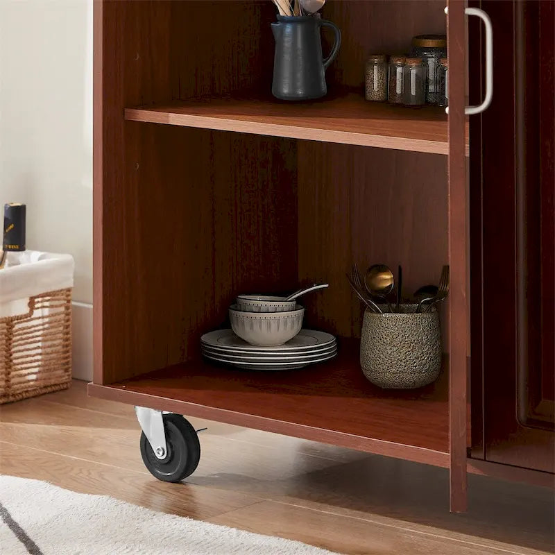 Mobile Kitchen Island Cart With 2 Drawers