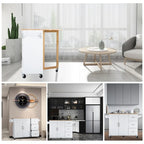 Mobile Kitehcn Island with Extensible Table Top and Adjustable Shelf