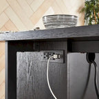 Oyala Black Finish 2-door Kitchen Island with Power and USB outlets by iNSPIRE Q Modern