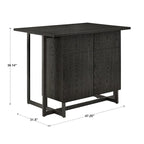 Oyala Black Finish 2-door Kitchen Island with Power and USB outlets by iNSPIRE Q Modern