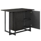 Oyala Black Finish 2-door Kitchen Island with Power and USB outlets by iNSPIRE Q Modern