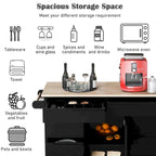 8 Drawer Rubber Wood Kitchen Island