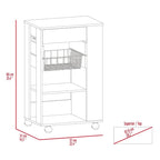 Kitchen Cart for Kitchen, Dining Room,Living Room, White / Light Oak