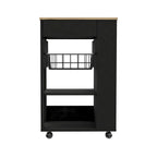 Kitchen Cart for Kitchen, Dining Room,Living Room, White / Light Oak