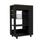 Kitchen Cart for Kitchen, Dining Room,Living Room, White / Light Oak