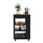 Kitchen Cart for Kitchen, Dining Room,Living Room, White / Light Oak