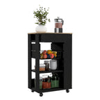 Kitchen Cart for Kitchen, Dining Room,Living Room, White / Light Oak