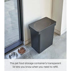 Yamazaki Home Rolling Airtight Pet Food Container (25 lbs.), Polypropylene, Extra Large, 6.6 gallons, 25 liters