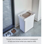 Yamazaki Home Rolling Airtight Pet Food Container (25 lbs.), Polypropylene, Extra Large, 6.6 gallons, 25 liters