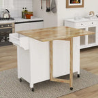 Double Door Kitchen Island with Adjustable Shelves