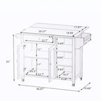 Double Door Kitchen Island with Adjustable Shelves