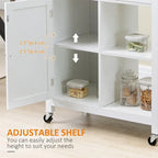 Rolling Kitchen Island Cart with Storage and Solid Wood Top - N/A