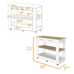 Rockaway 2-Drawer 2-Shelf Kitchen Island White and Light Oak