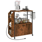 Moasis Rolling Portable Kitchen Island Cart With Power Outlet And Open Shelves