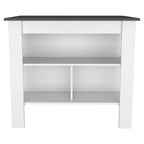 Rockaway 3-Shelf Kitchen Island White and Onix
