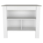 Rockaway 3-Shelf Kitchen Island White and Onix