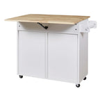 Rolling Kitchen Cart with Adjustable Shelf Tower Rack and Rubber Top - N/A