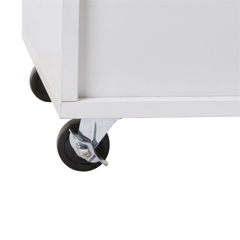 Rolling Kitchen Cart with Adjustable Shelf Tower Rack and Rubber Top - N/A