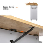 Rolling Kitchen Cart with Adjustable Shelf Tower Rack and Rubber Top - N/A