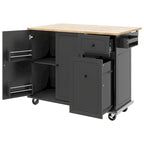Merax 53.9 Width Rolling Kitchen Cart on Wheels with Drop Leaf