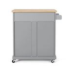 Contemporary Wood Kitchen Cart with Wheels Storage and Wheels by Christopher Knight Home