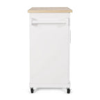 Contemporary Wood Kitchen Cart with Wheels Storage and Wheels by Christopher Knight Home
