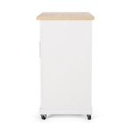 Contemporary Wood Kitchen Cart with Wheels Storage and Wheels by Christopher Knight Home