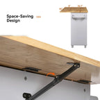 39.00 W Modern Rubberwood Top Kitchen Cart with Storage and Towel Racks
