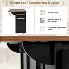 53.7 Farmhouse Kitchen Island with Power Outlets and 2 Sliding Barn Doors