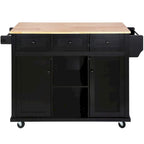 Kitchen Island Cart with Wheels Drop-Leaf, Storage Racks
