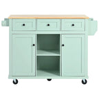Kitchen Island Cart with Wheels Drop-Leaf, Storage Racks