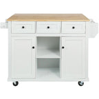 Kitchen Island Cart with Wheels Drop-Leaf, Storage Racks