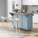 Kitchen Island Cart with Wheels Drop-Leaf, Storage Racks