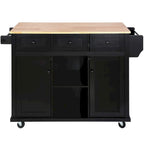 Kitchen Island Cart with Wheels Drop-Leaf, Storage Racks