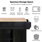 Kitchen Island Cart with Wheels Drop-Leaf, Storage Racks