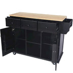 Kitchen Island Cart with Wheels Drop-Leaf, Storage Racks