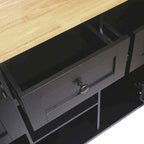 Kitchen Island Cart with Wheels Drop-Leaf, Storage Racks
