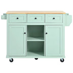 Kitchen Island Cart with Wheels Drop-Leaf, Storage Racks