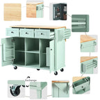 Kitchen Island Cart with Wheels Drop-Leaf, Storage Racks
