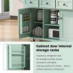 Kitchen Island Cart with Wheels Drop-Leaf, Storage Racks