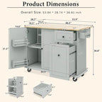 Rolling Kitchen Cart with Internal Storage Rack and Pull Out Cabinet - N/A