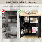 Rolling Kitchen Cart with Internal Storage Rack and Pull Out Cabinet - N/A