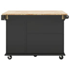 Rolling Kitchen Cart with Internal Storage Rack and Pull Out Cabinet - N/A