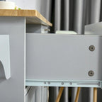 Mobile Kitchen Island with Wood Top, Drawers, Cabinets, Adjustable Shelves, and Towel Rack