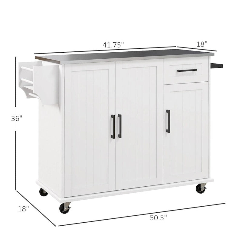 Kitchen Island with Storage,Rolling Kitchen Island on Wheels w/Drawer