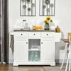 Rolling Kitchen Island with Storage, Stainless Steel Top, Spice Rack