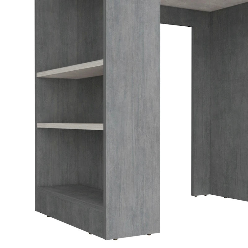 Kitchen Island Doyle, Kitchen, Concrete Gray / Ibiza Marble,High quality and durable