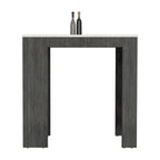 Kitchen Island Doyle, Kitchen, Concrete Gray / Ibiza Marble,High quality and durable