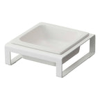 Yamazaki Home Single Pet Food Bowl - Two Styles, Steel and Ceramic, Short, 1.25 - L 6.1 x W 5.91 x H 2.36 inches